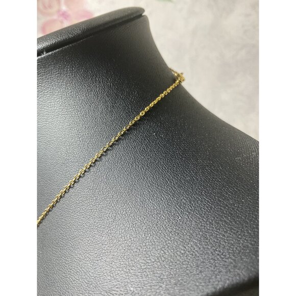 Gold Tone Circle Pendant Necklace 17" Chain Minimalist Jewelry For Women - Picture 3 of 4